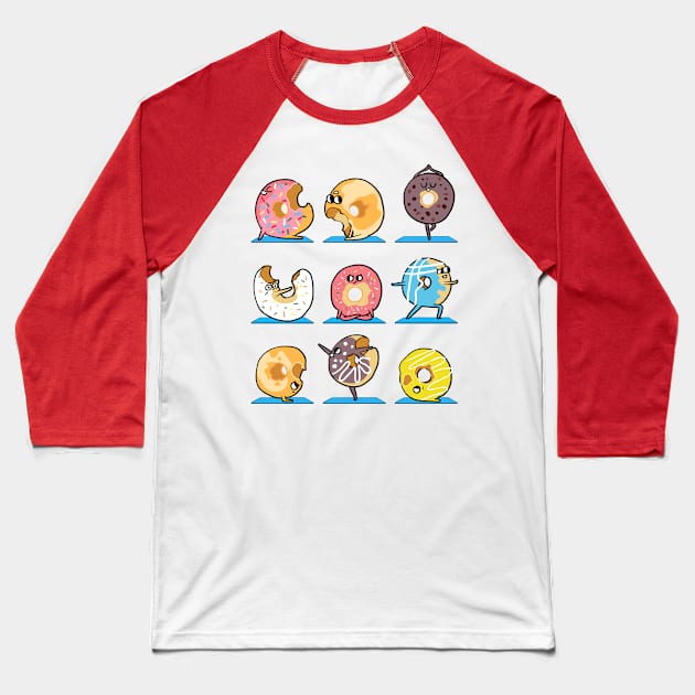 Donut Yoga Baseball T-Shirt by huebucket